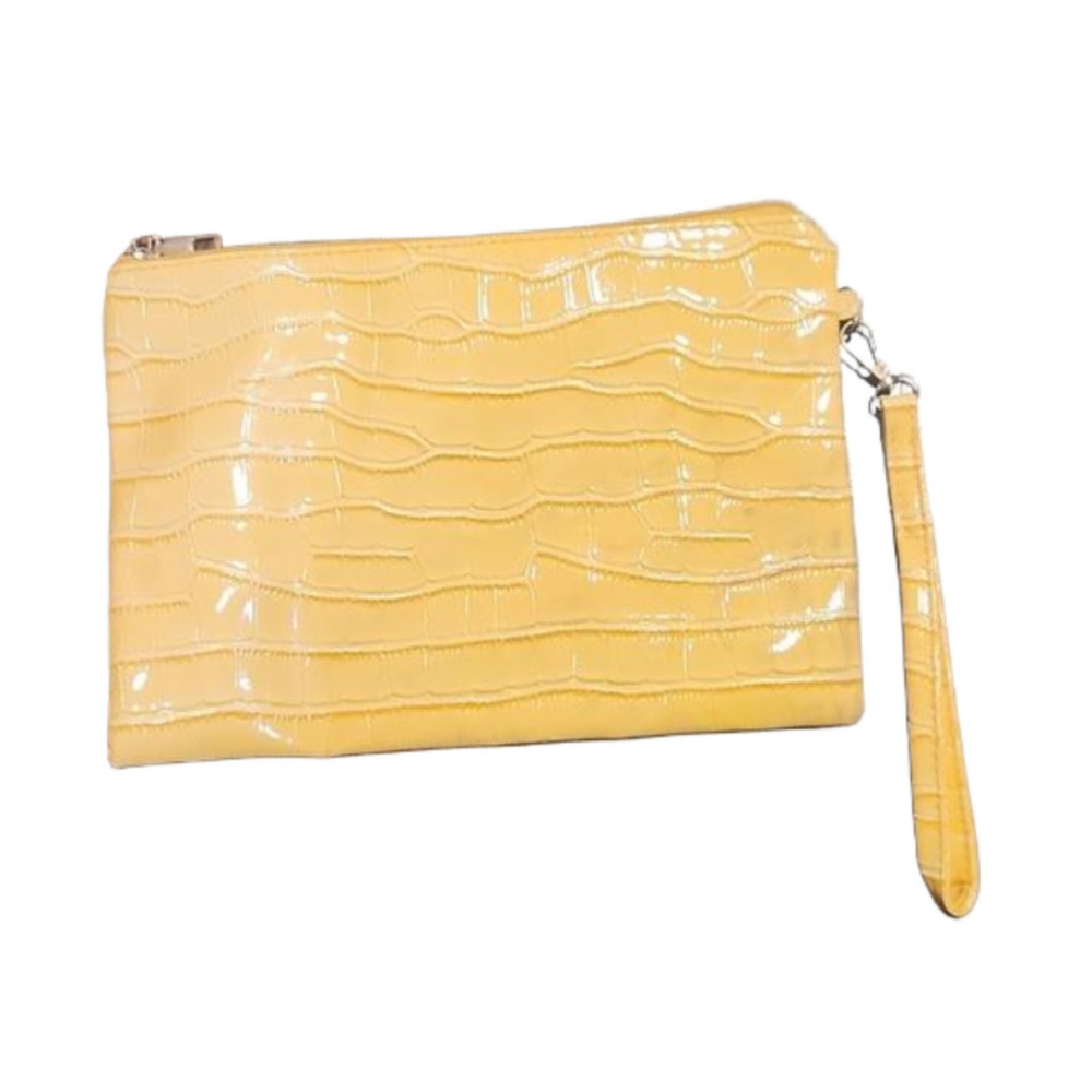 Crocodile Embossed Clutch Bag
